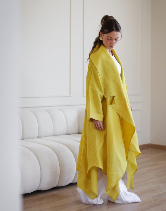 High-low kimono in yellow