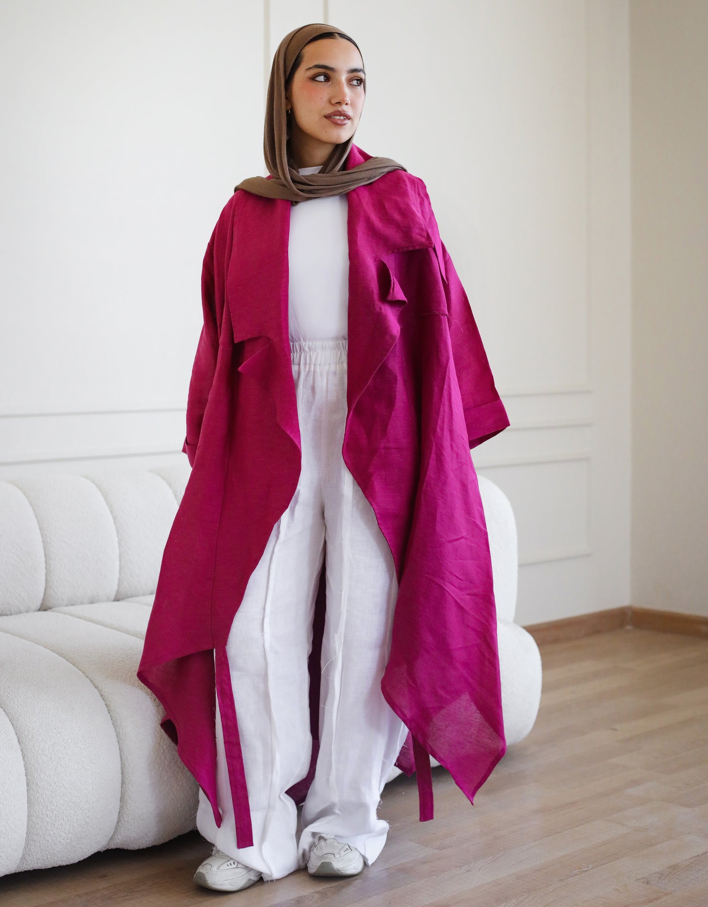 High-low Kimono in Fuchsia