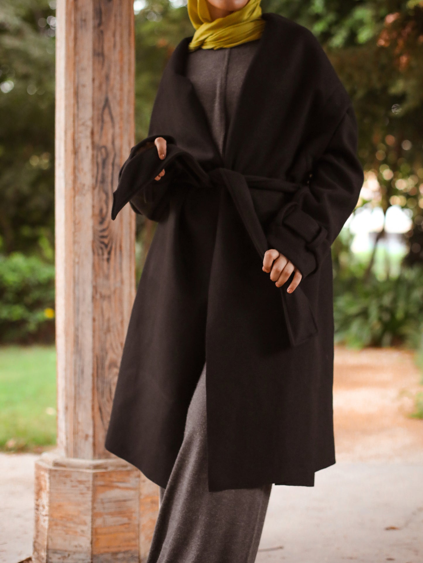 Long Basic Coat in Black