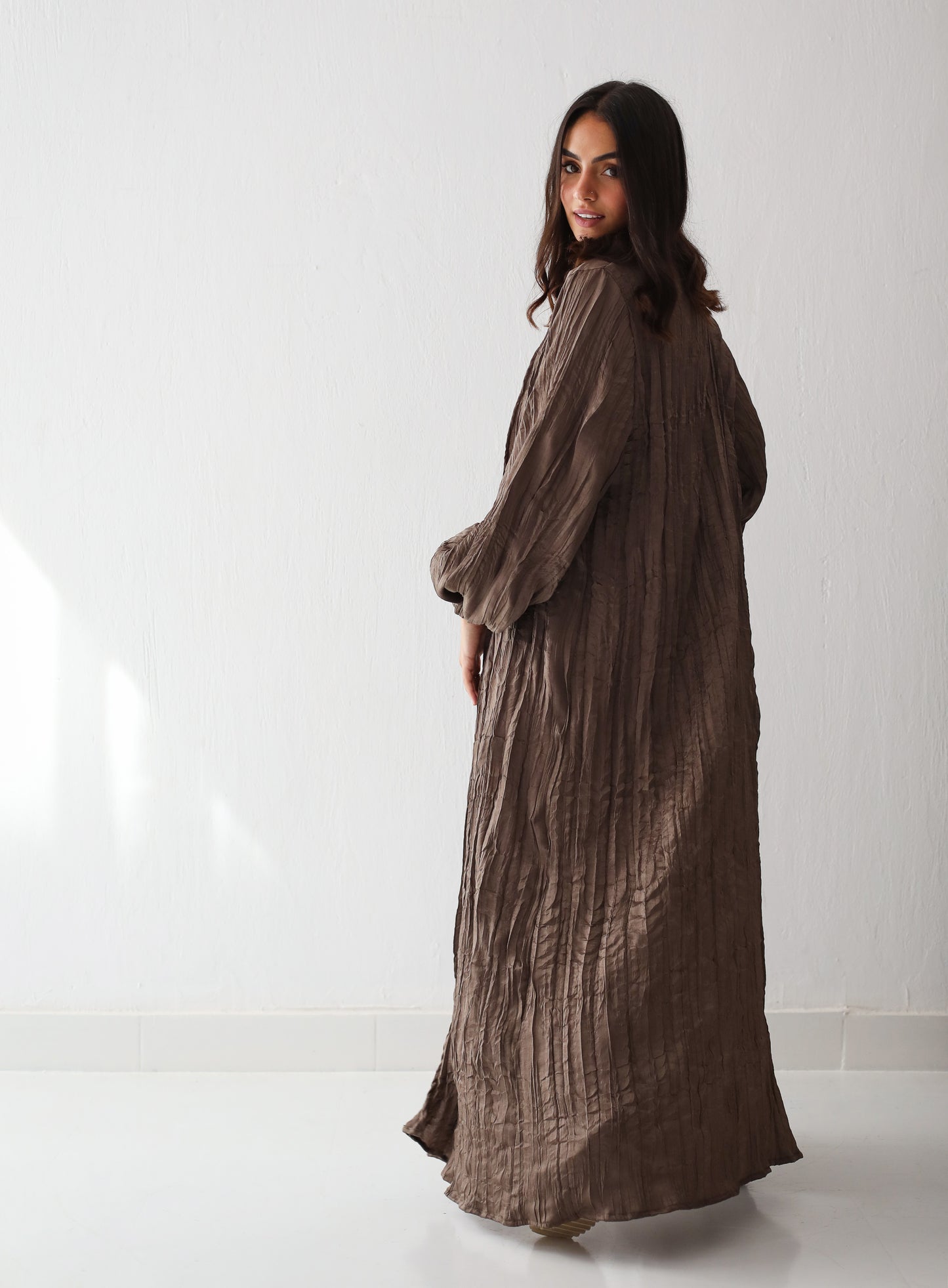 Crushed kimono in brown