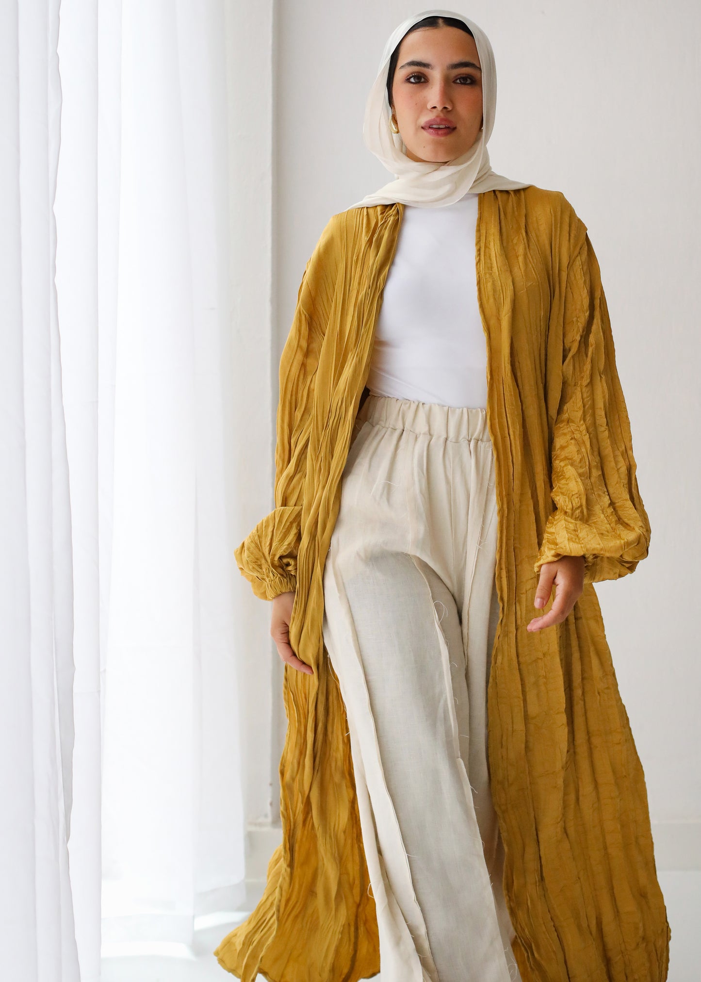 Crushed kimono in yellow