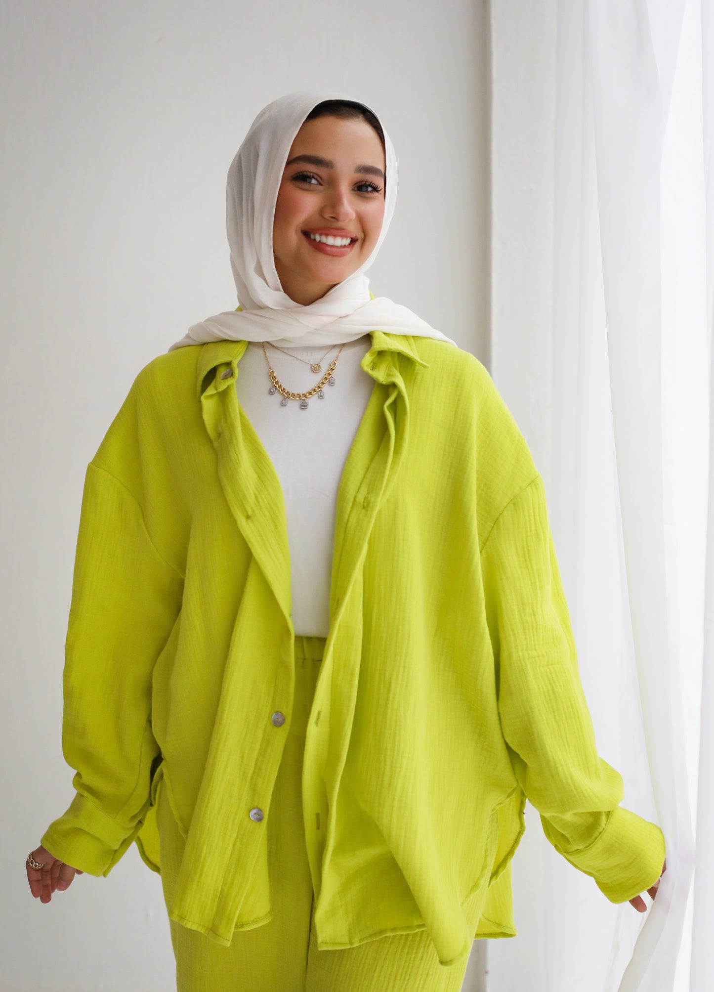 Daily cotton set in lime green