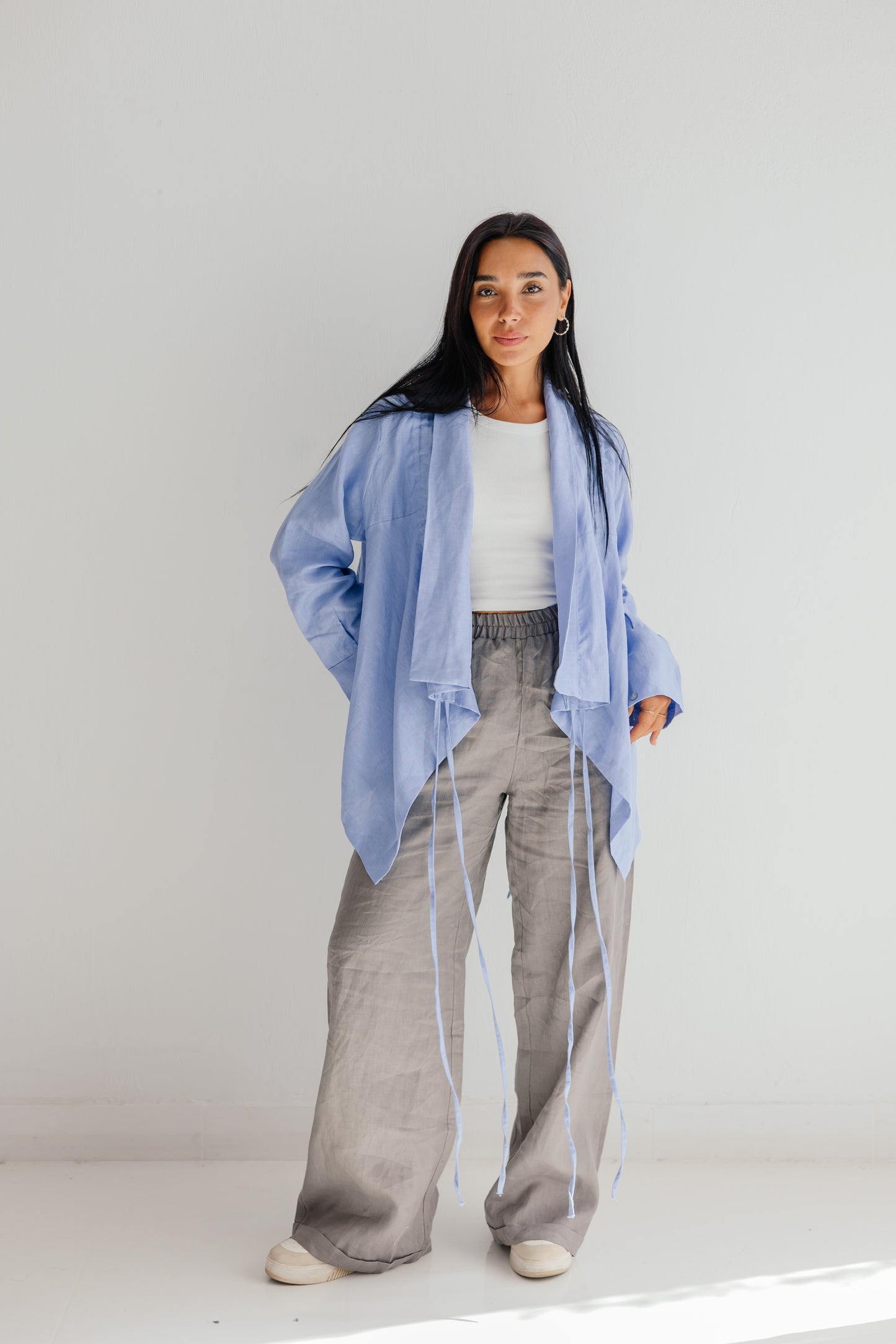 Elastic Kimono In Purple-blue