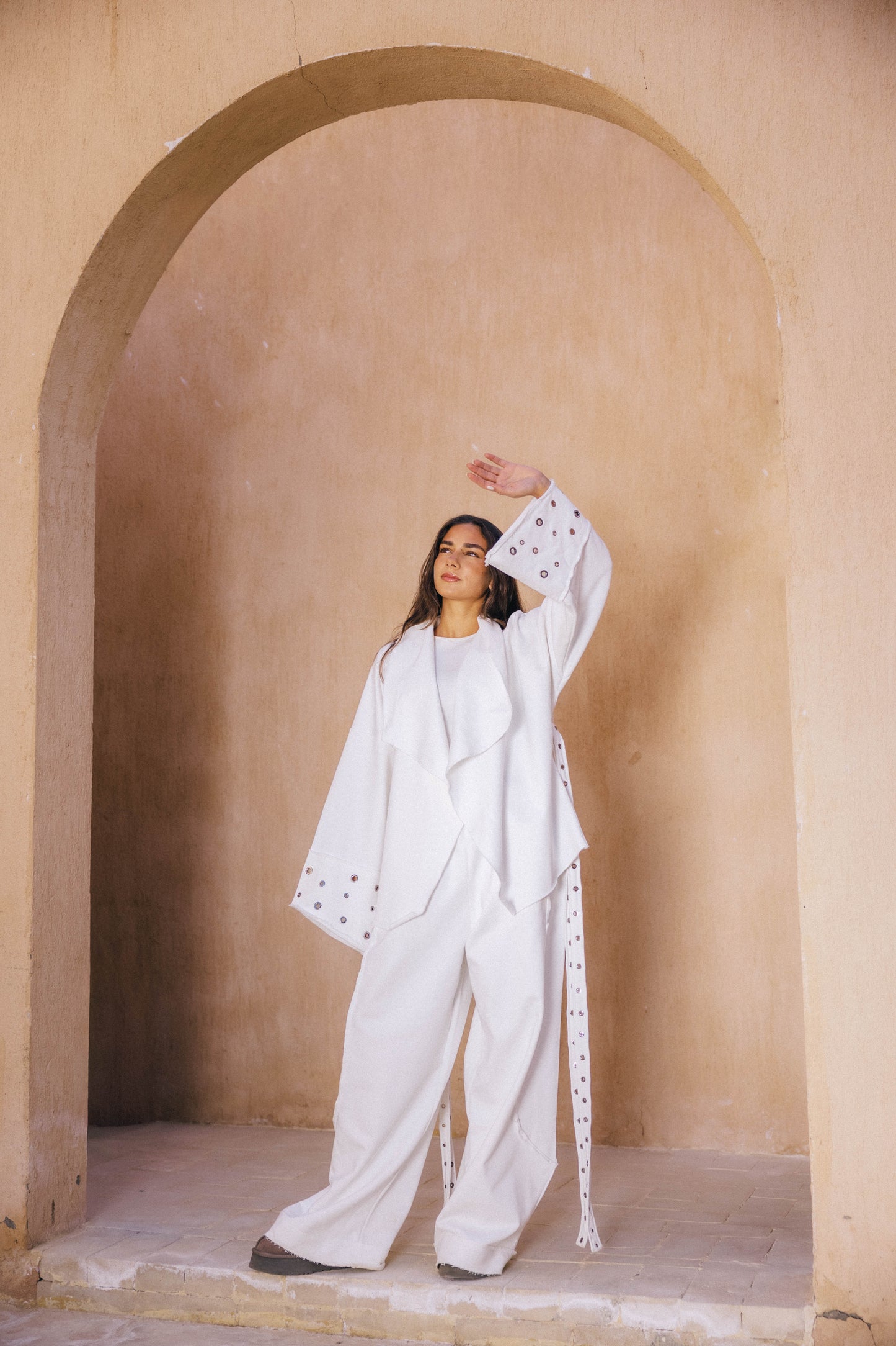 Rouh Cotton Set In Off-white