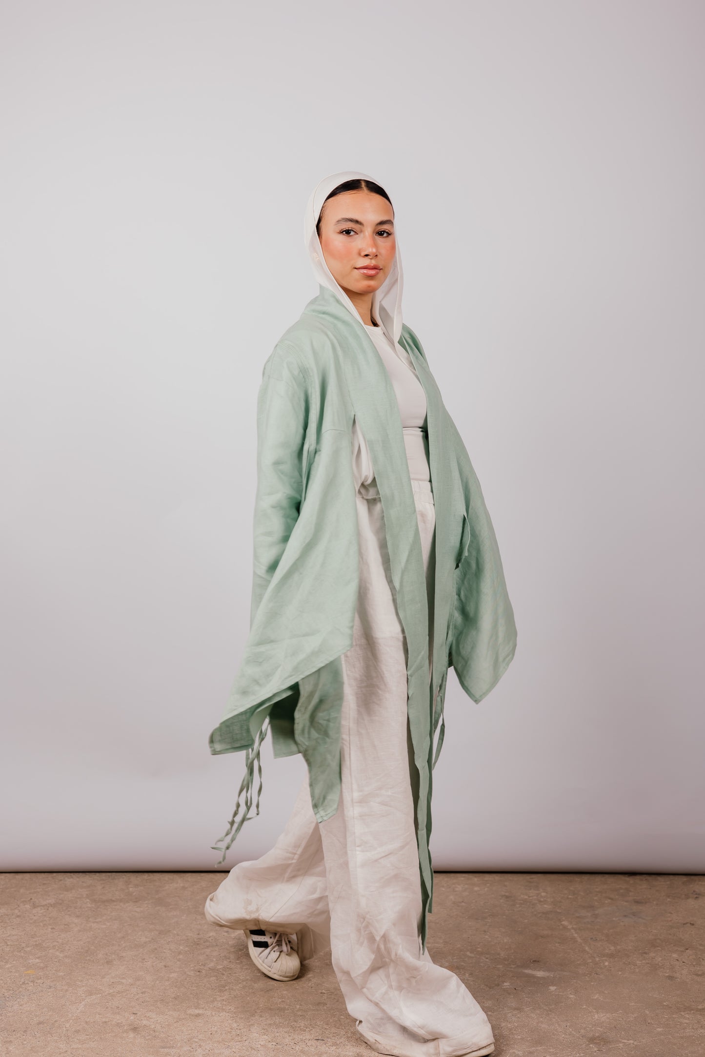 Double Collar With Fringes In Mint