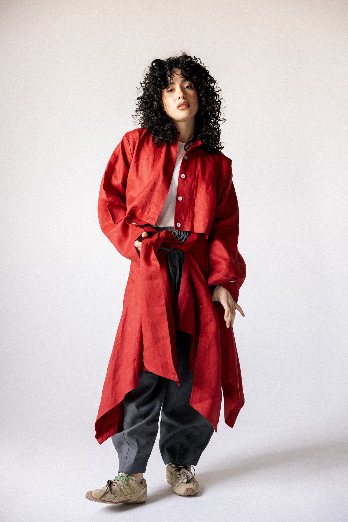 Rap-up shirt in red