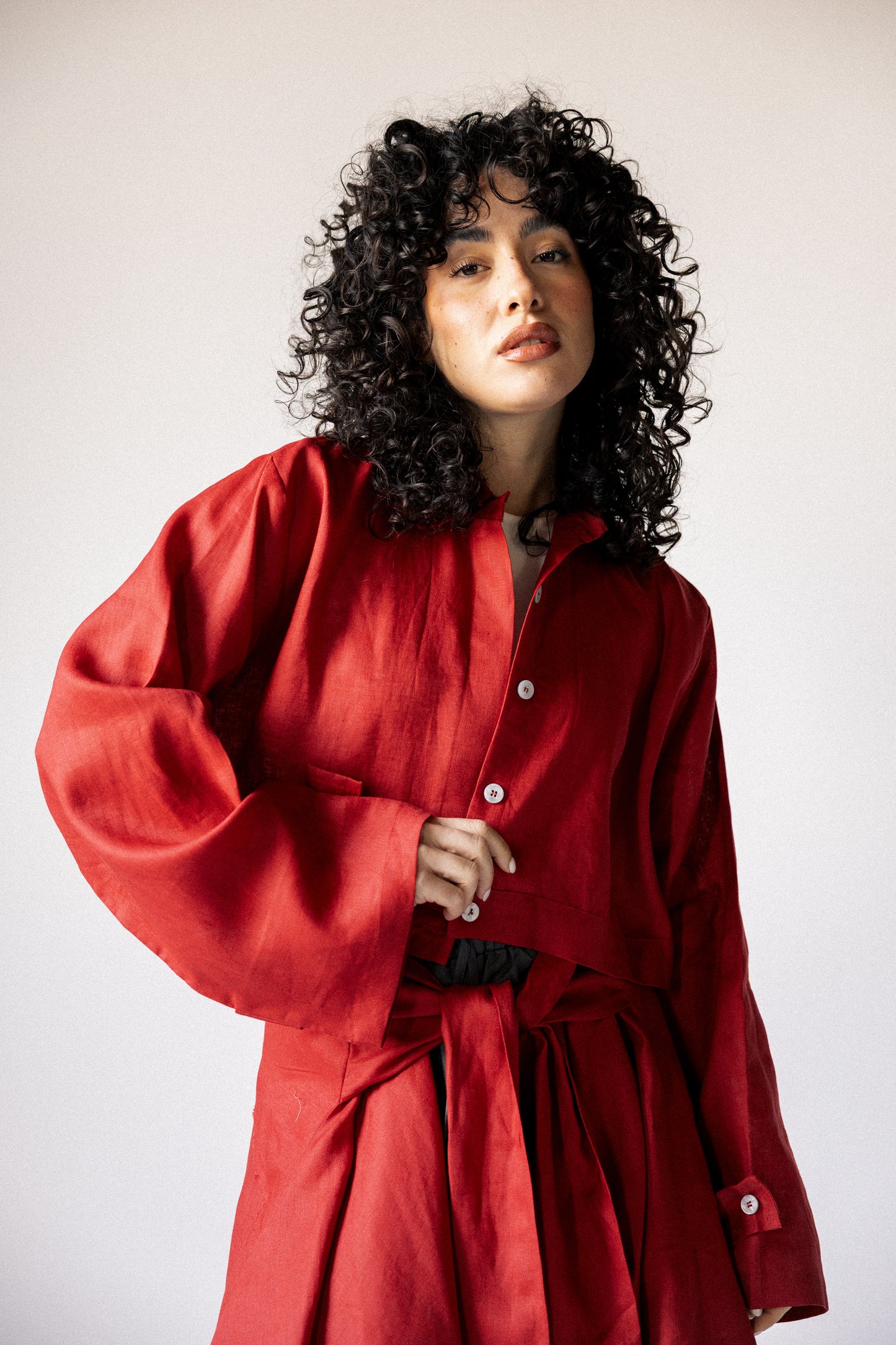 Rap-up shirt in red