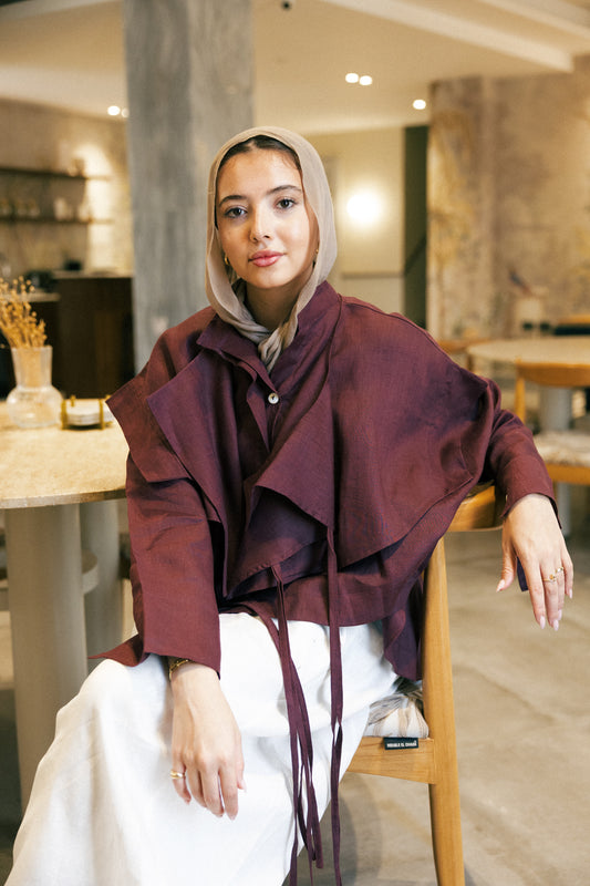 Layered shirt In burgandy
