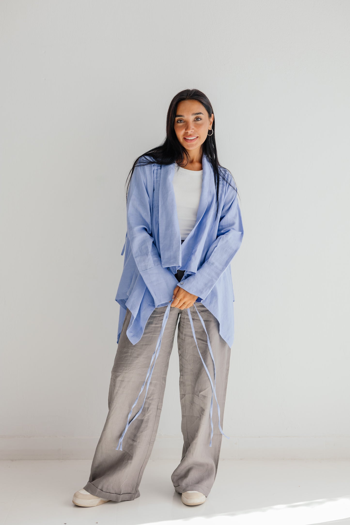 Elastic Kimono In Purple-blue