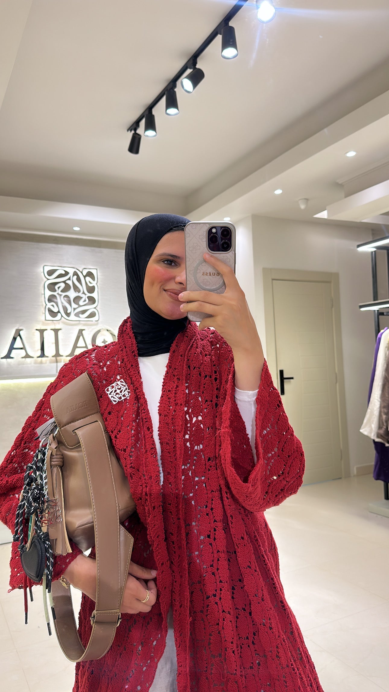 Knitted Lover Kimono In Red
