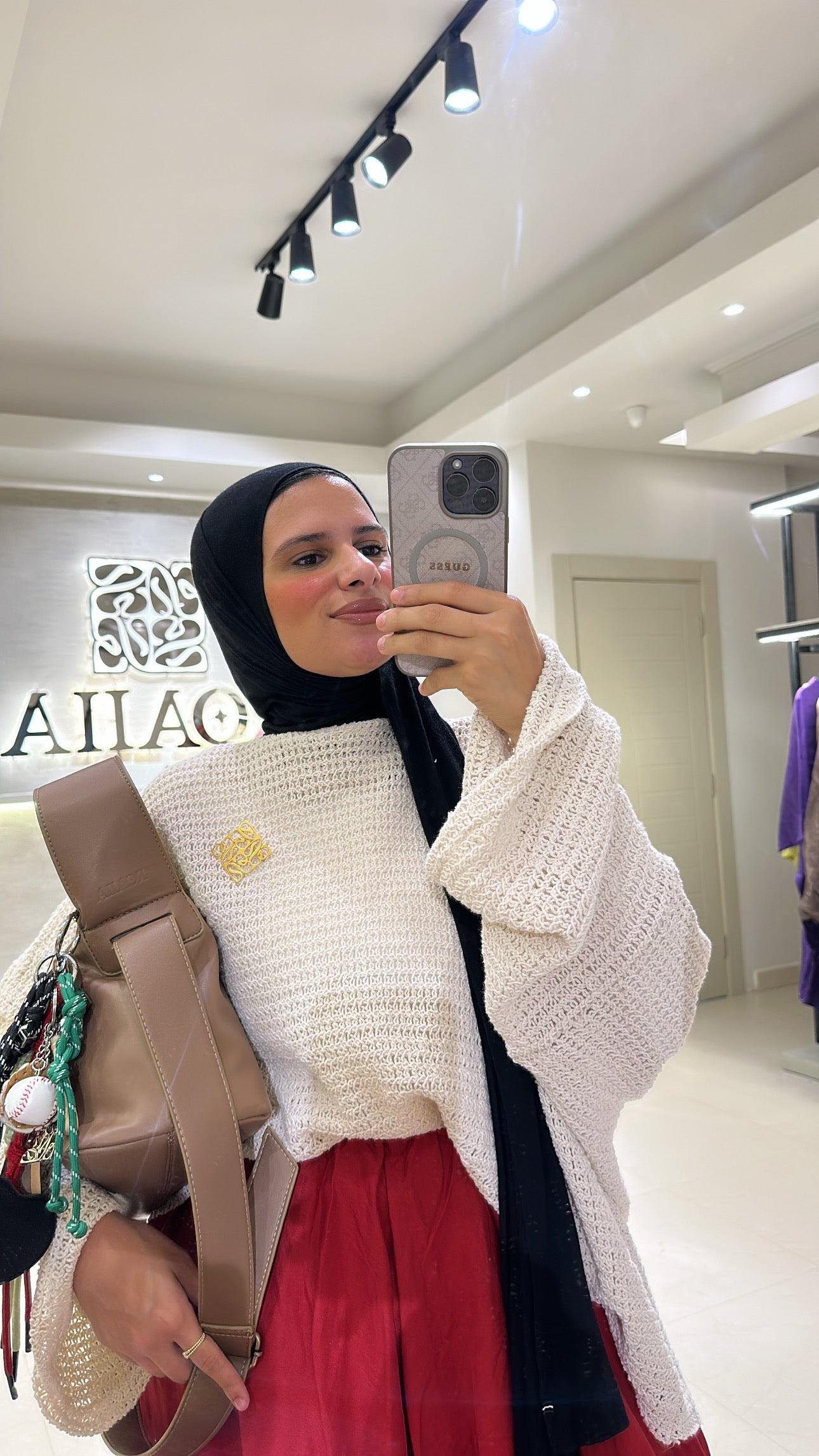 Knitted Dots Top in Creamy