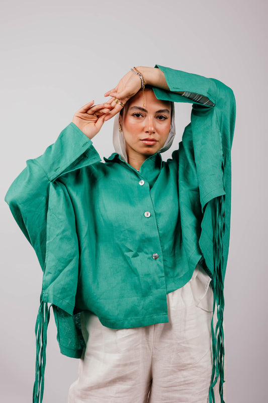 Fringes Shirt In Green