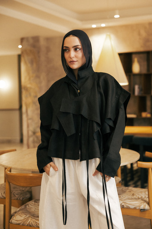 Layered shirt in black