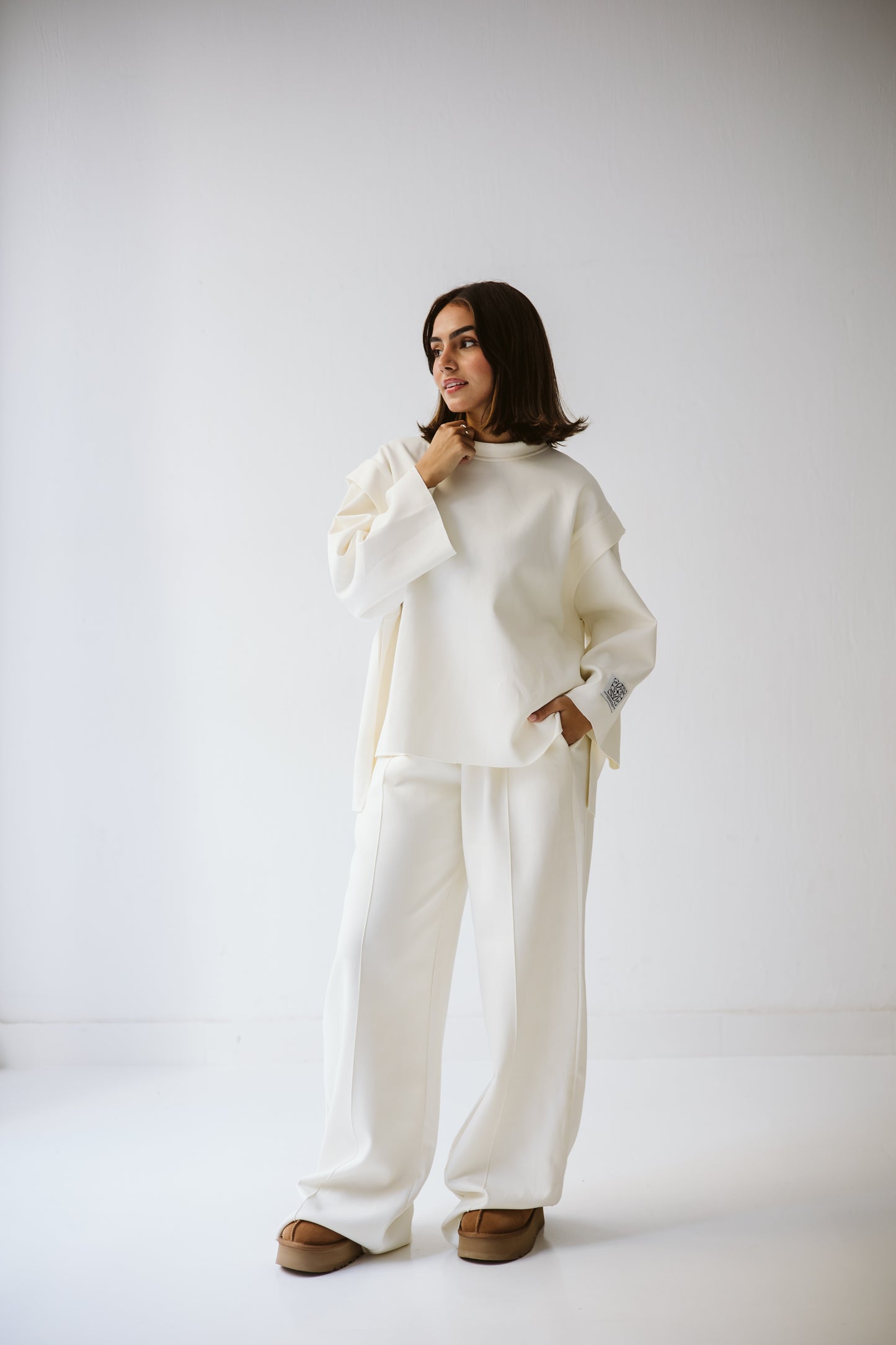 Cotton daily basic set in off-white