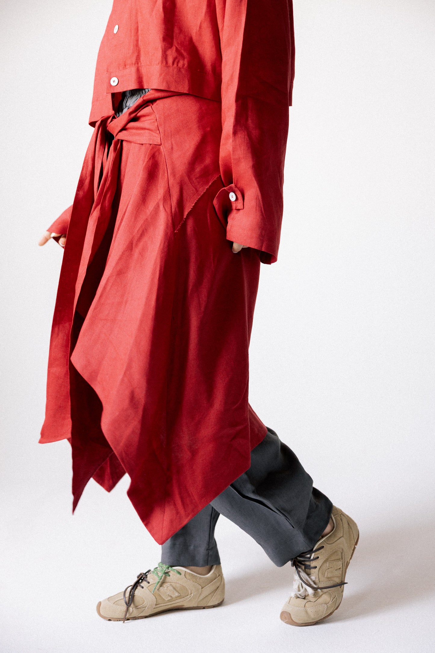 Rap-up shirt in red