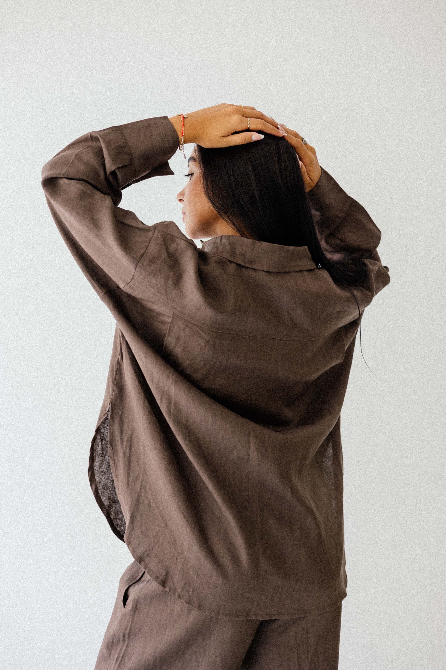 Daily Linen Shirt In Brown