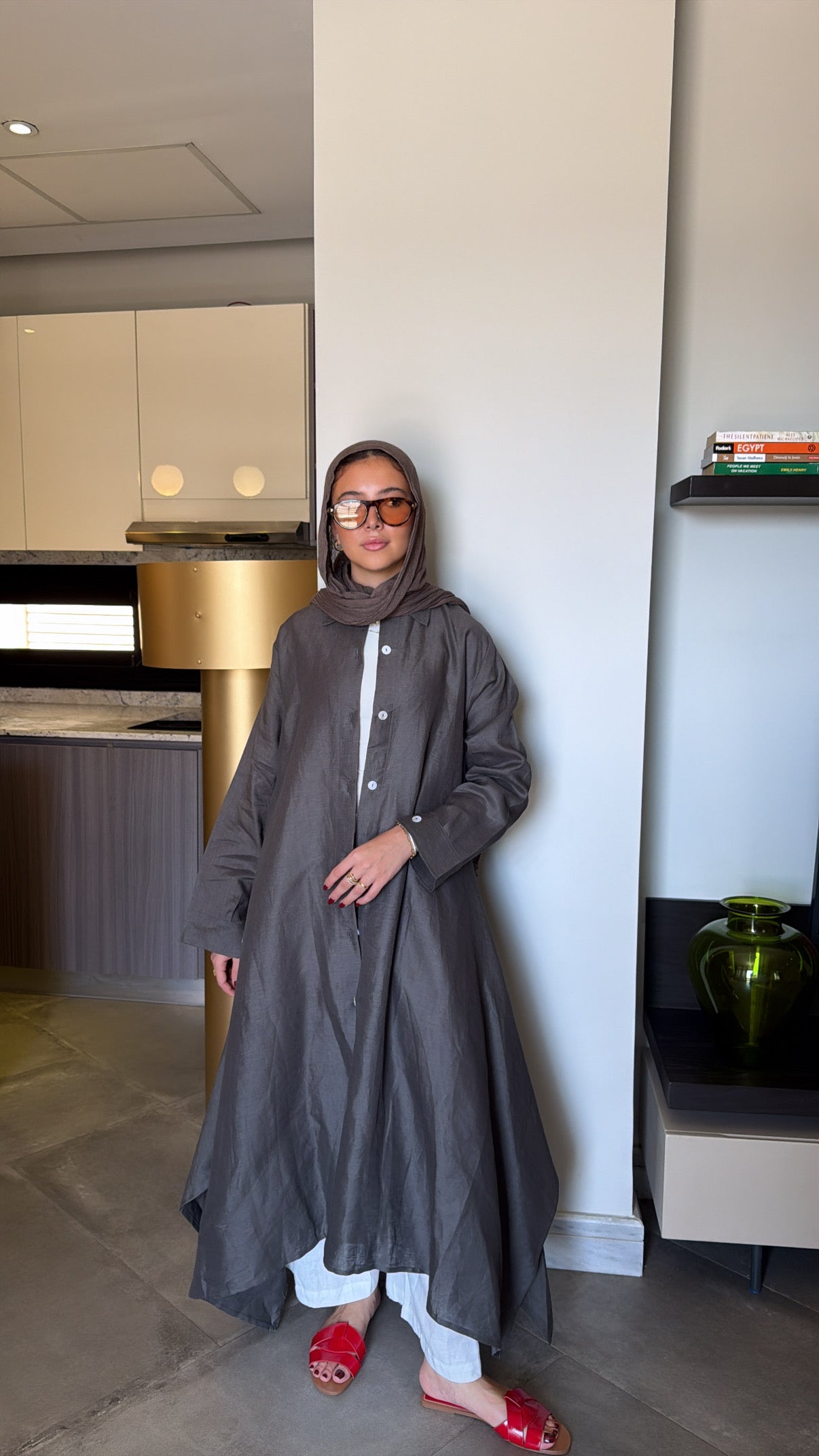 Long shirt in dark grey