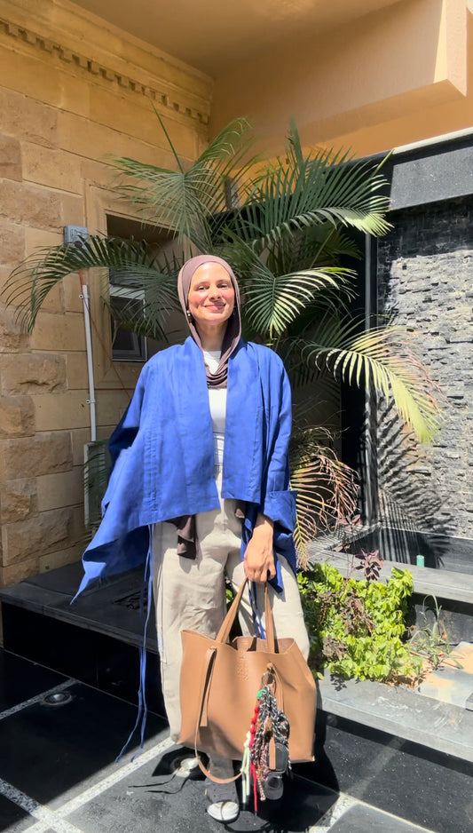 Elastic Kimono In Royal Blue