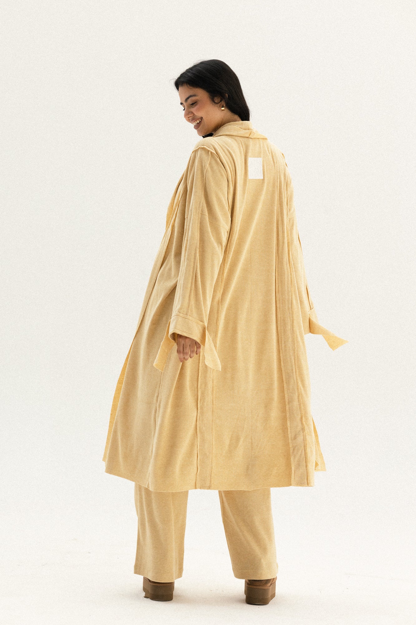 Lined Wool Set In Yellow