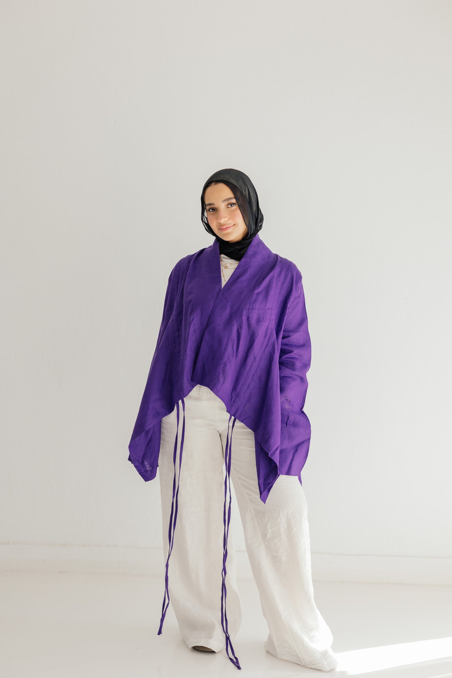 Elastic Kimono In Purple
