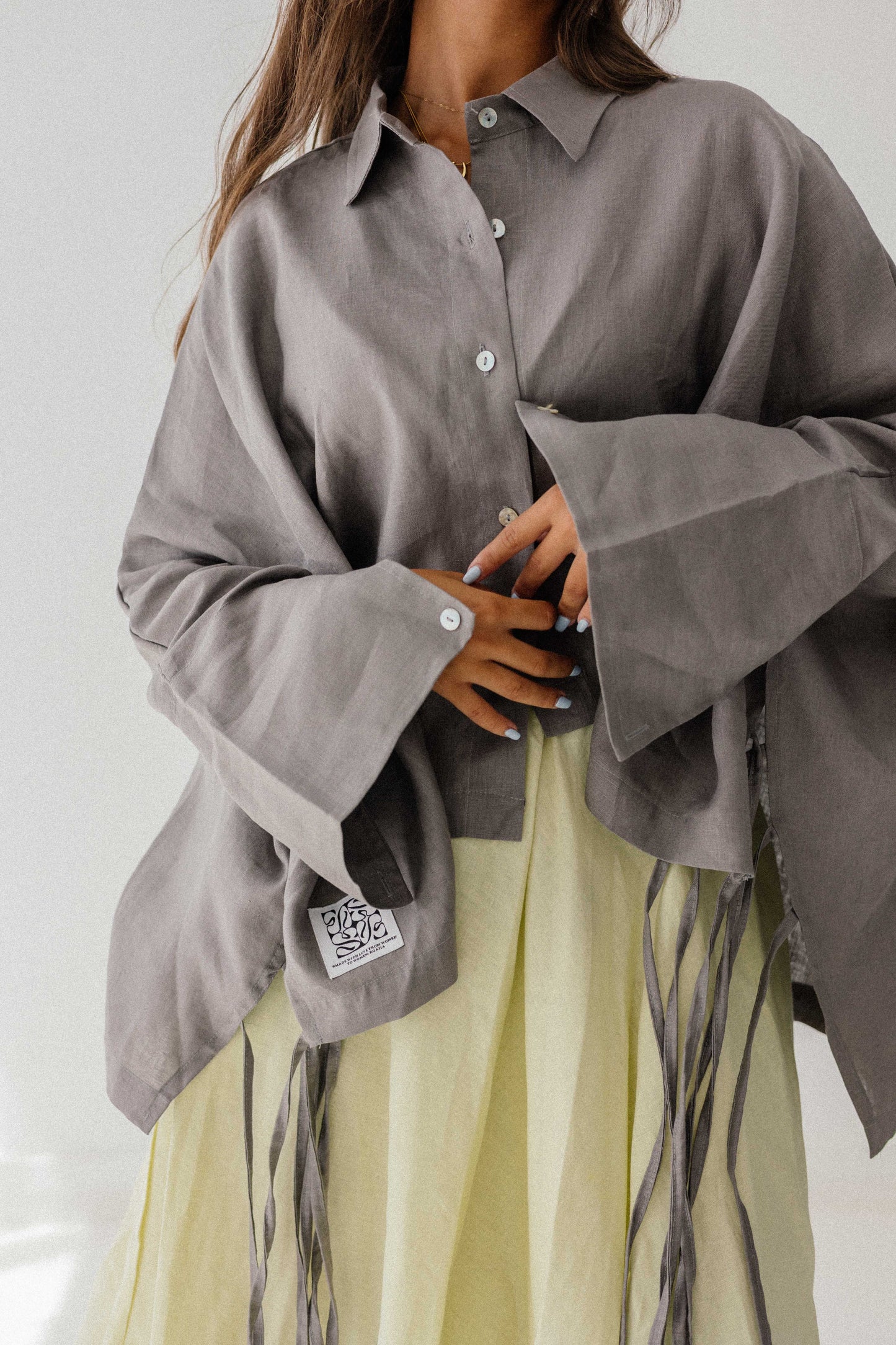 Fringes Shirt In Grey
