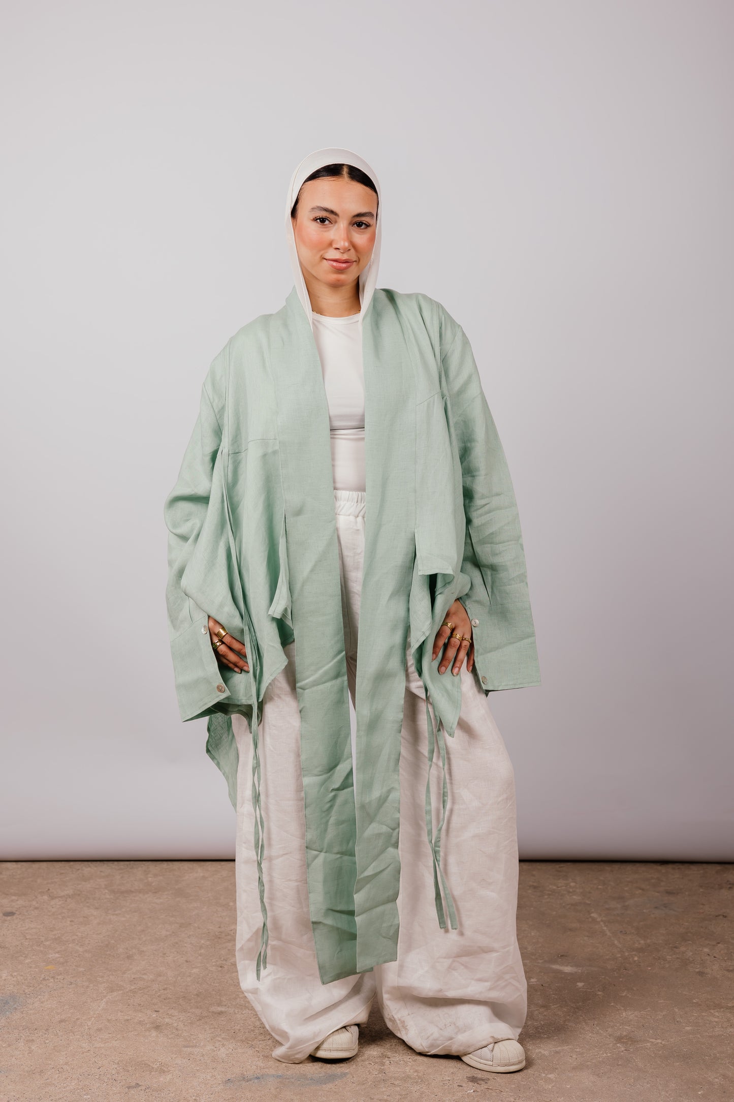 Double Collar With Fringes In Mint