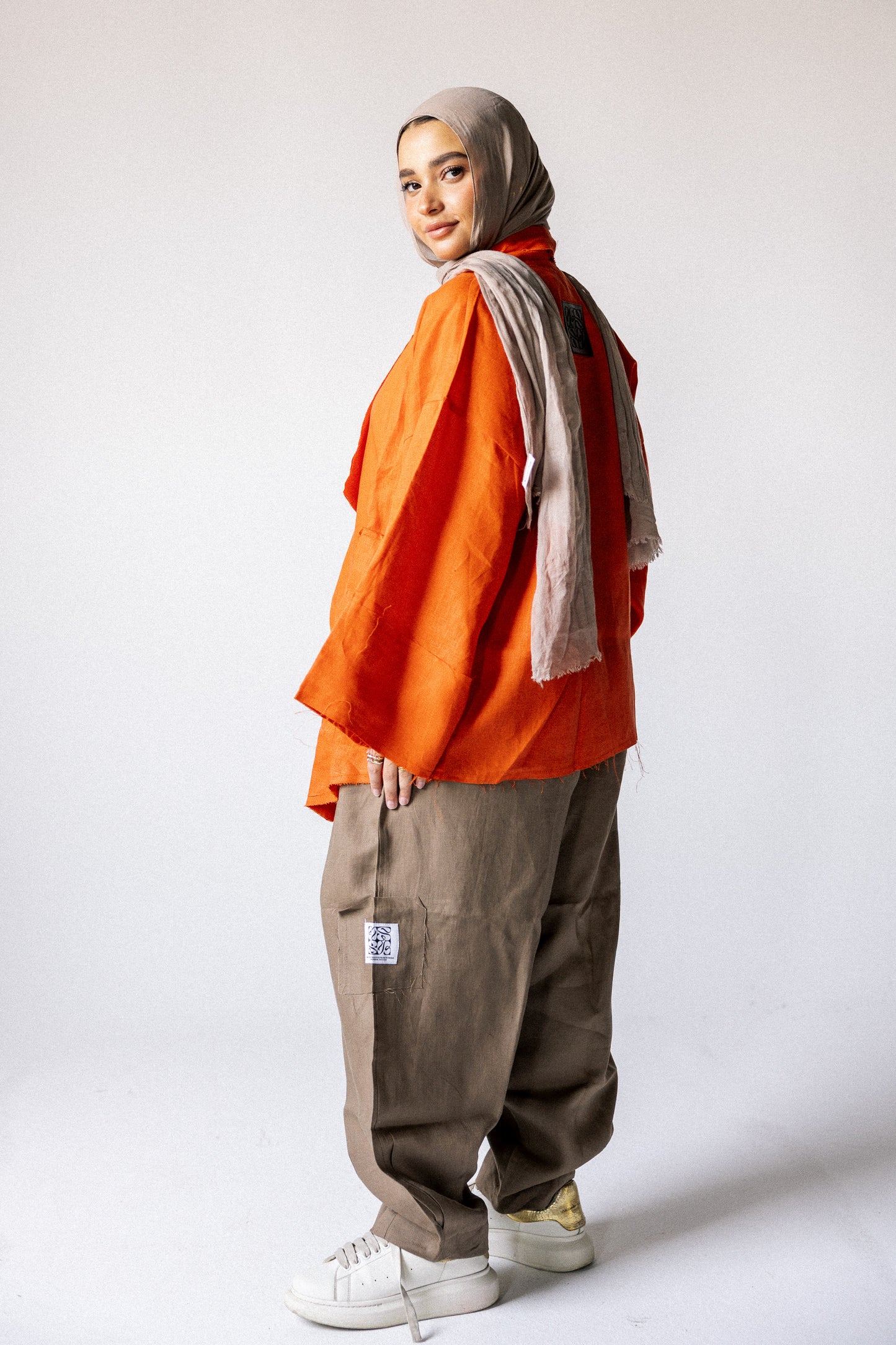 Collar kimono in orange