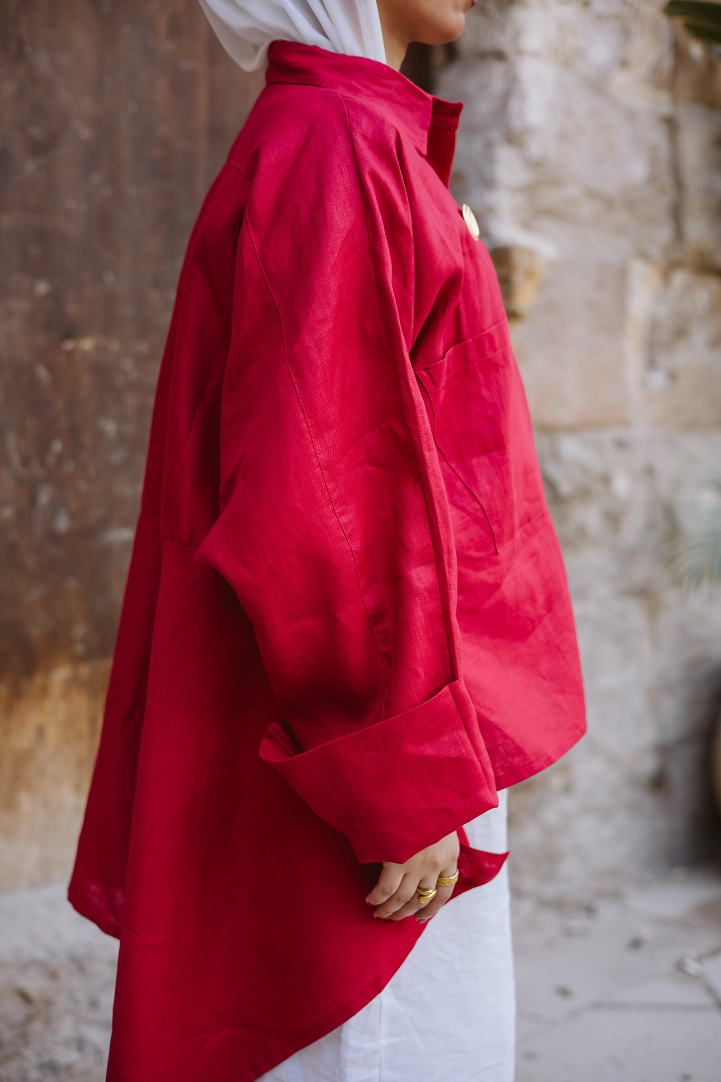 High-low Shirt In Red