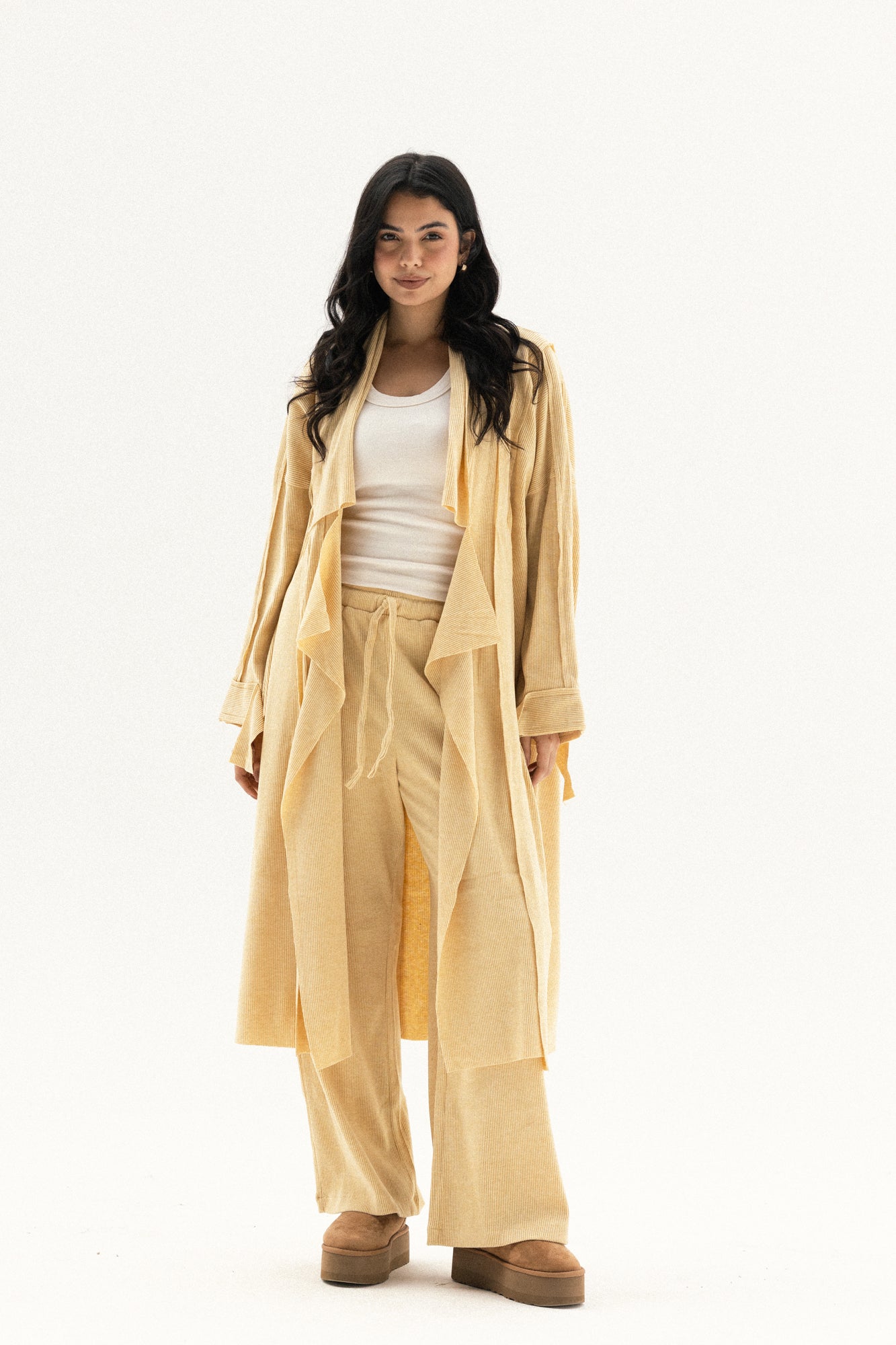 Lined Wool Set In Yellow