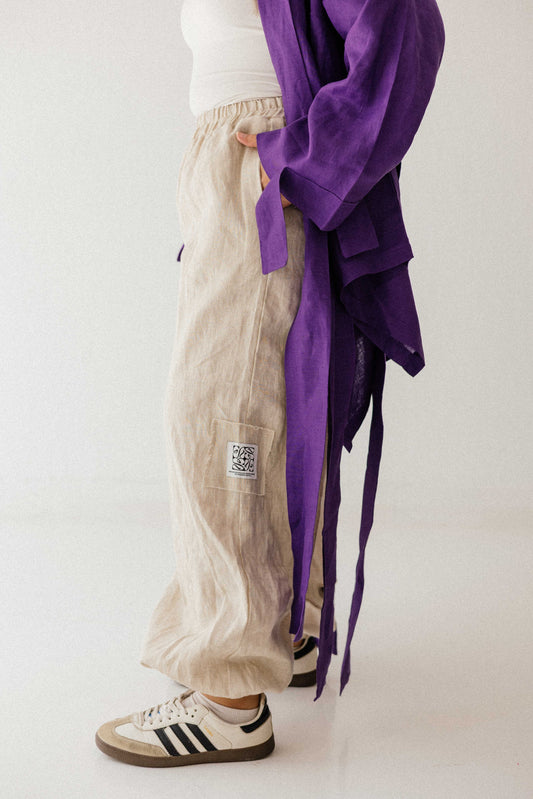 Elastic Pant In Natural Cafe