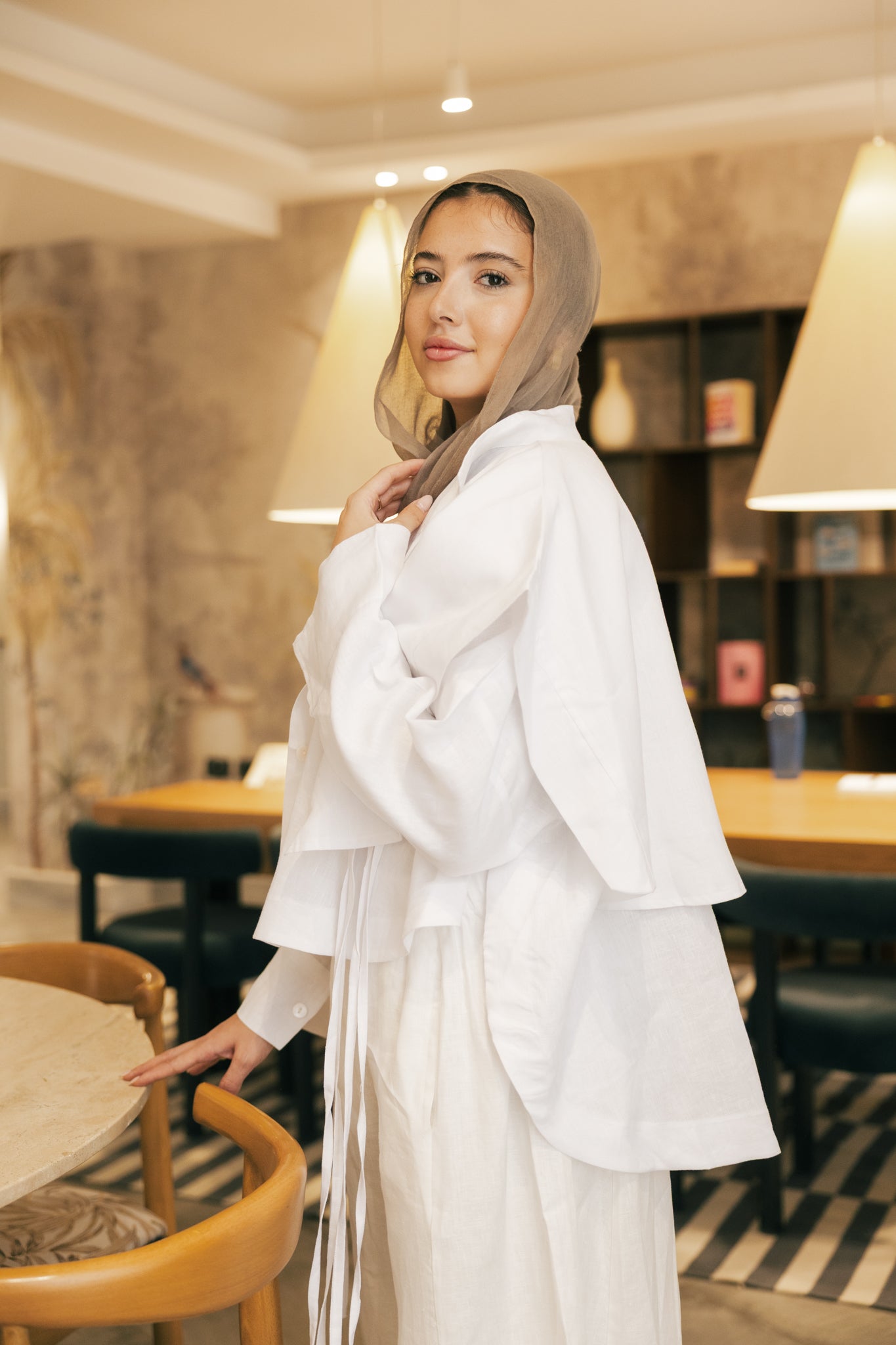 Layered shirt in white