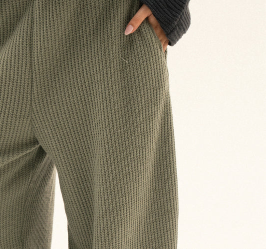 Knitted Lined Kimono In olive