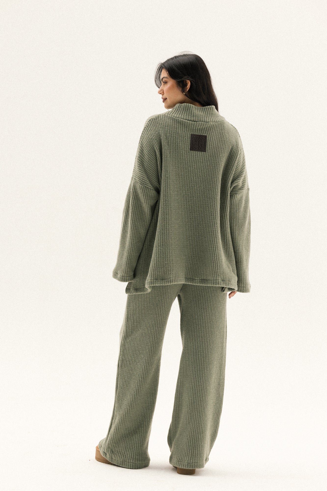Knitted Love Set In Olive