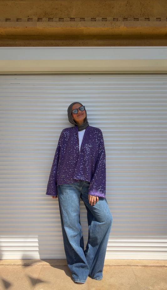 Bling Bling Kimono In Purple