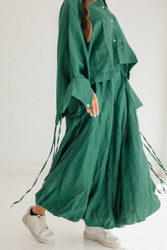 Balloon Skirt In Dark Green