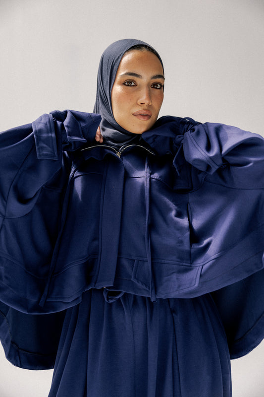Flowy cotton set in navy blue