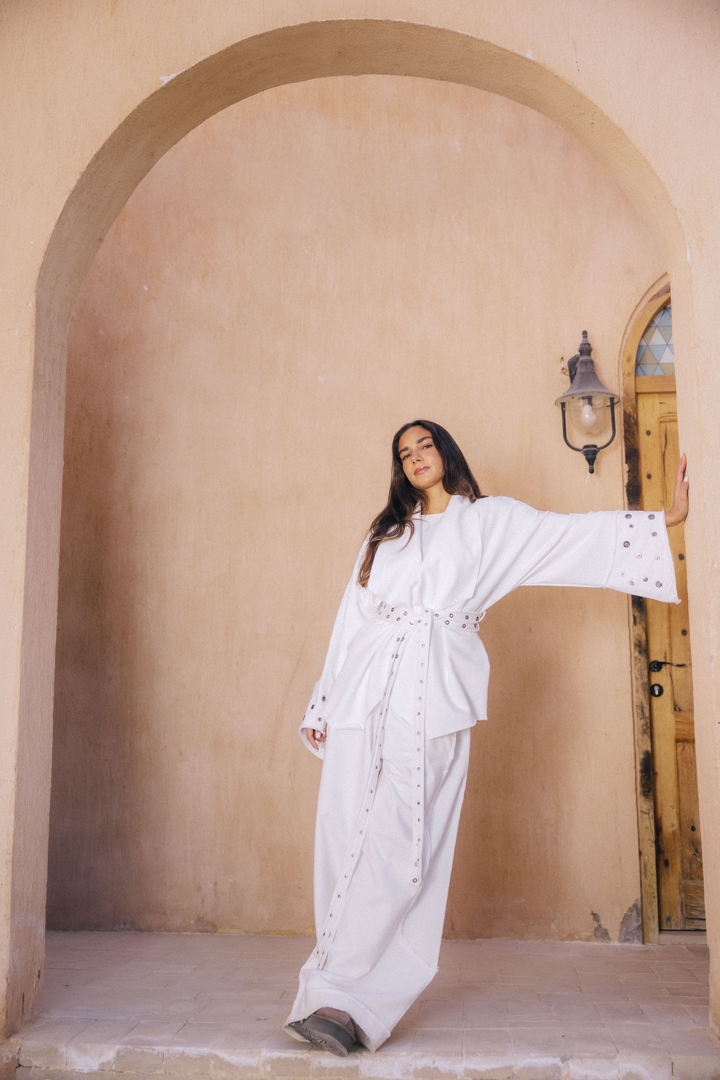 Rouh Cotton Set In Off-white