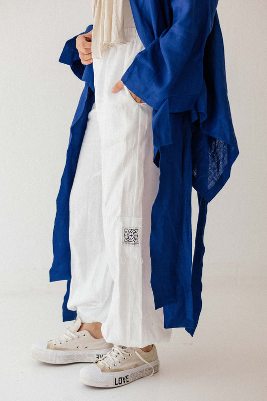 Elastic pant In White