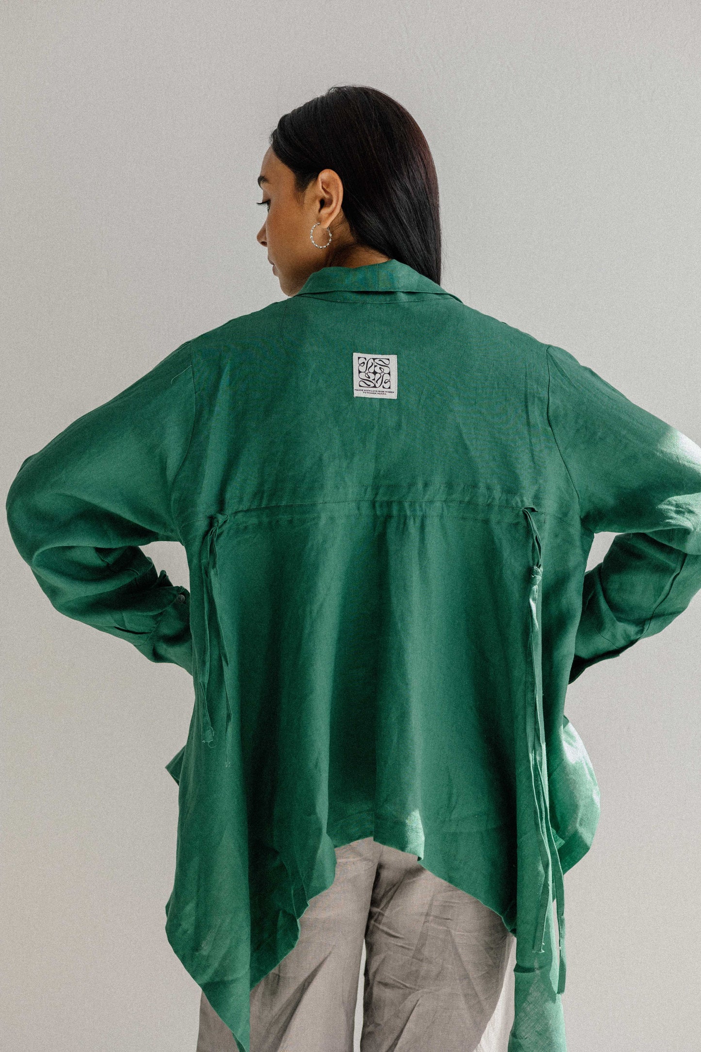 Elastic Kimono In Dark Green