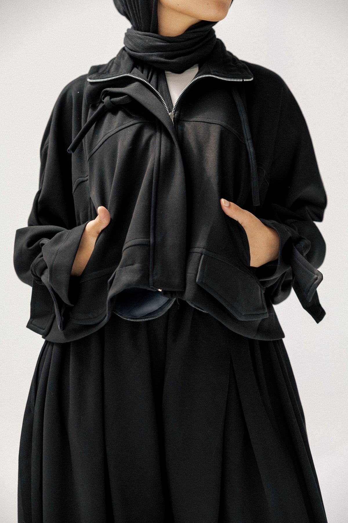 Flowy cotton set in black