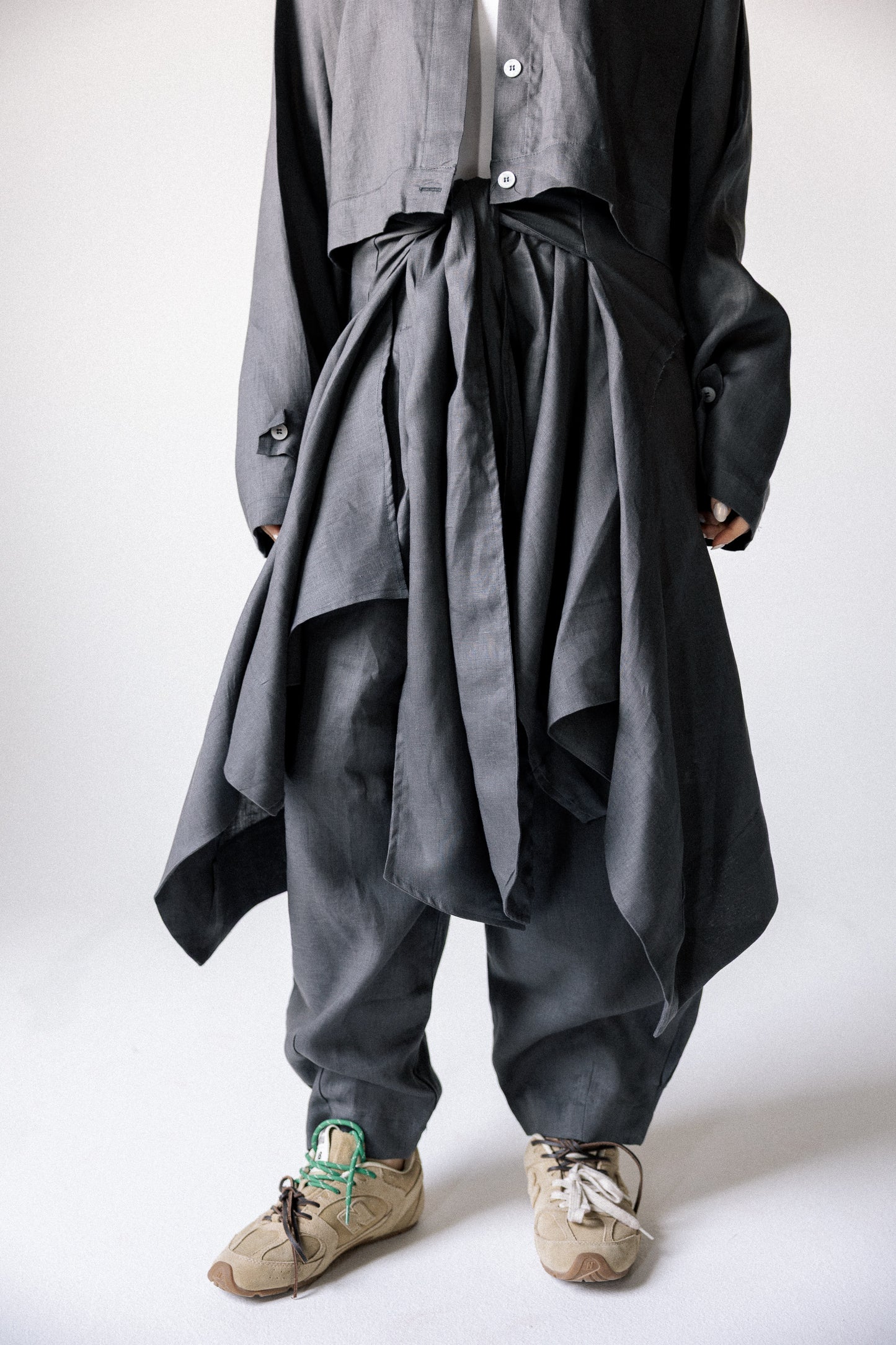 Rap-up shirt in dark grey
