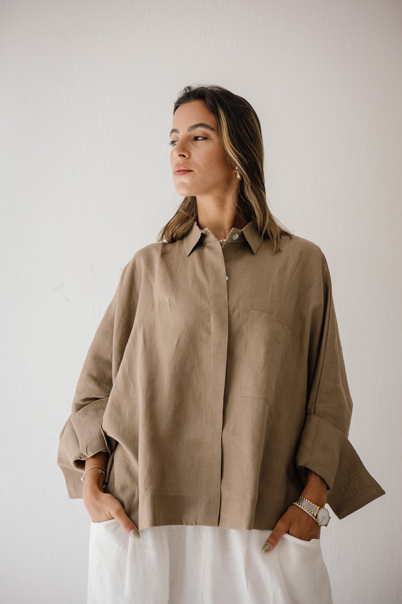 Butterfly Shirt In Light-brown