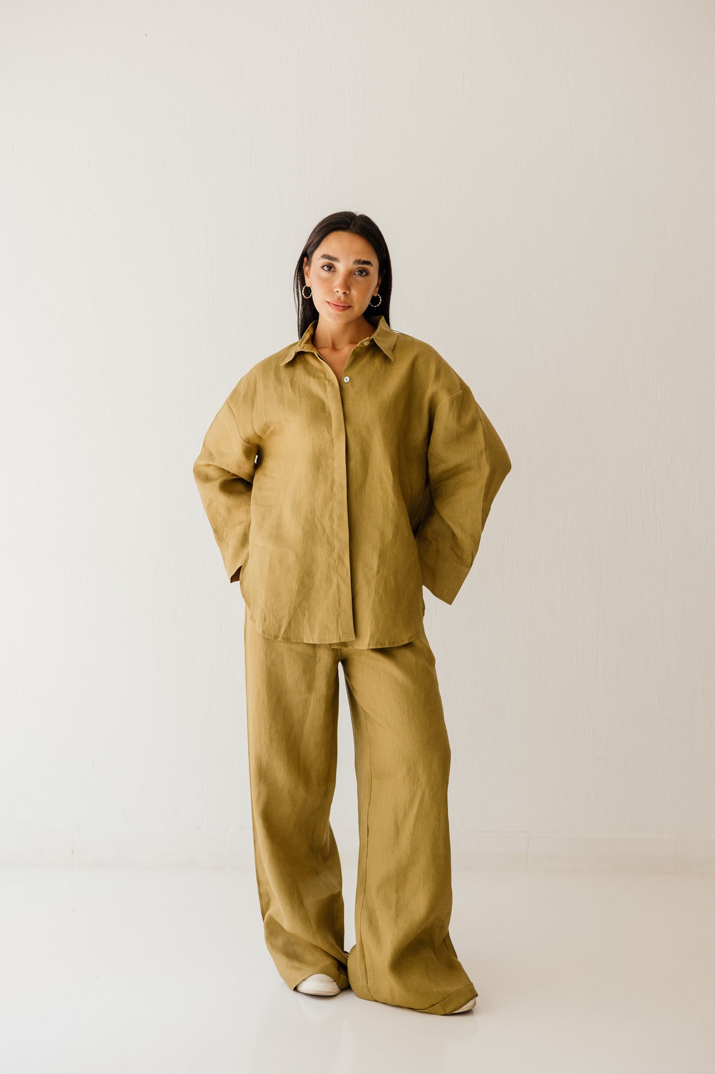 Basic Pant In Dark-limegreen