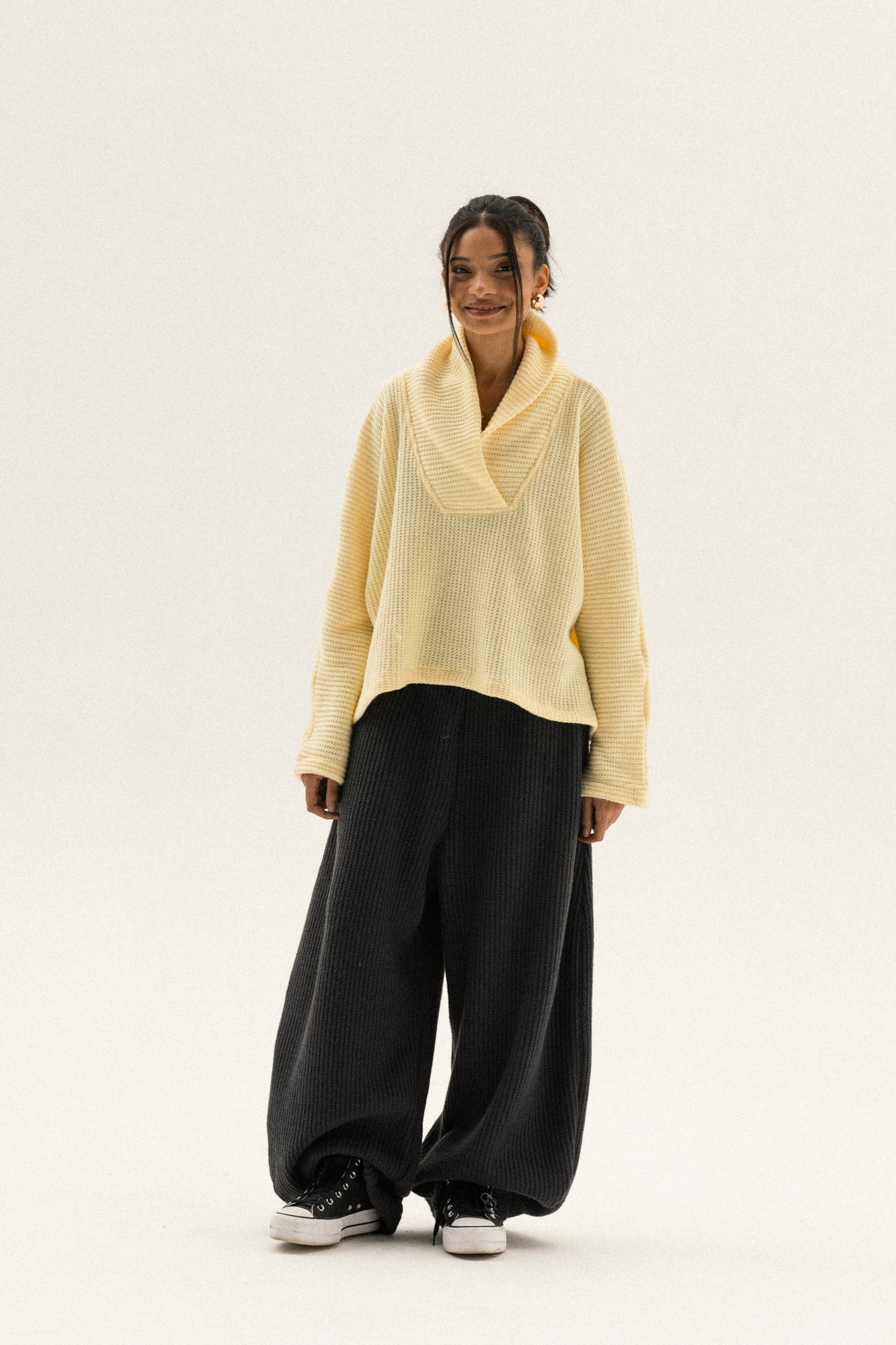 collar pullover in  butter yellow