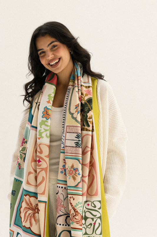 Long Floral breeze Scarf