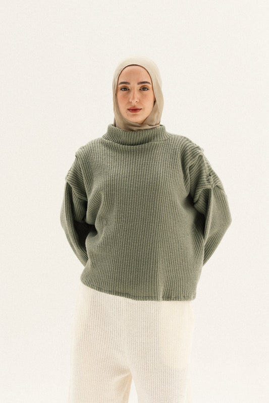 shoulder pullover in olive