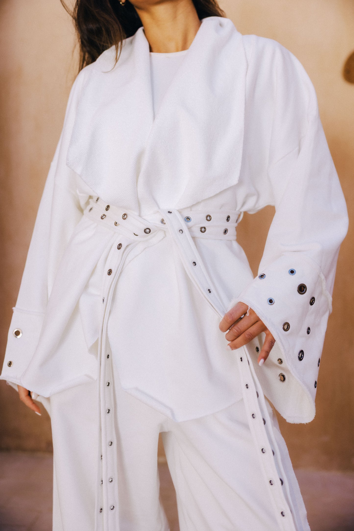 Rouh Cotton Set In Off-white