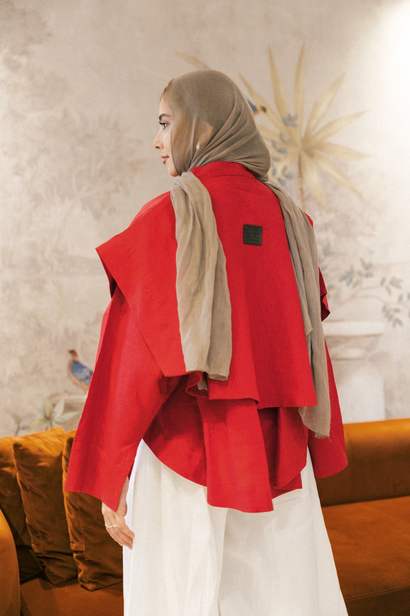 Layered shirt in red