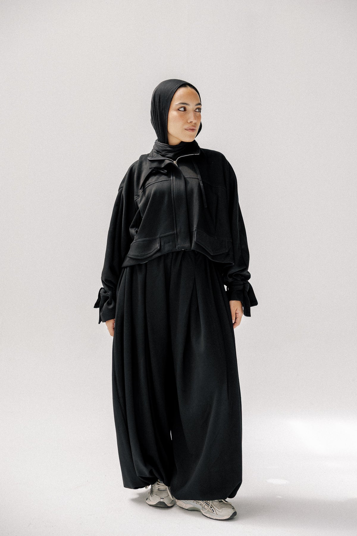 Flowy cotton set in black