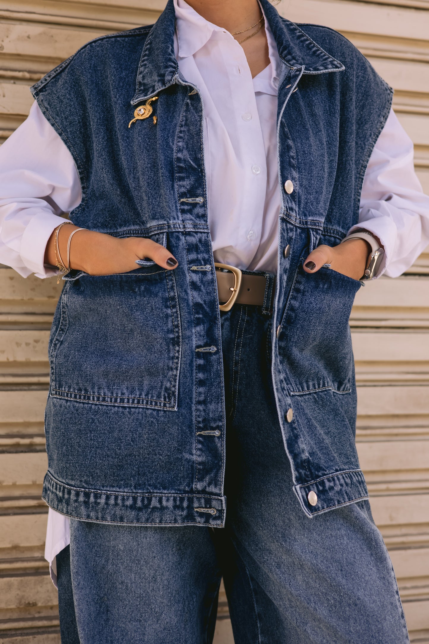 Denim pocket vest (preorders)